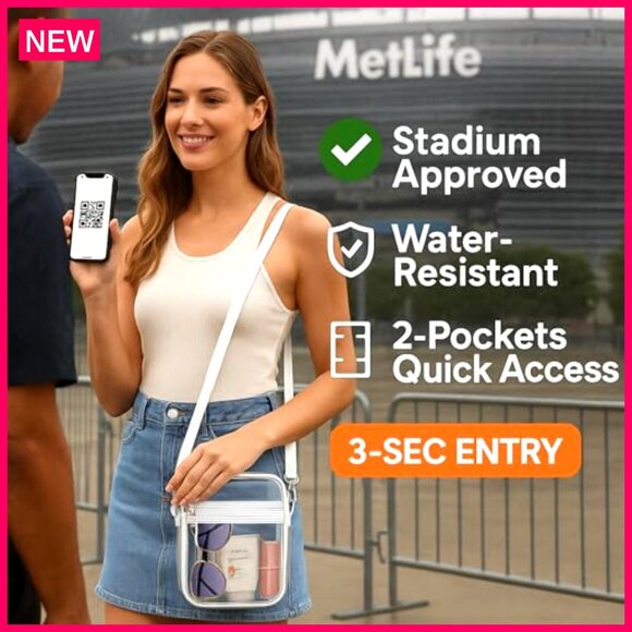 Clear Crossbody Bag for Stadium Events, Concerts, Game Day - Picture 4 of 7